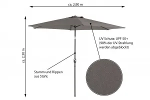 Garthen 40042 Slnečník sklopný 3 m - antracit