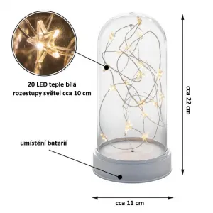 Nexos 64787 Vianočná svietiaca dekorácia kupola - 20 LED, teple biela