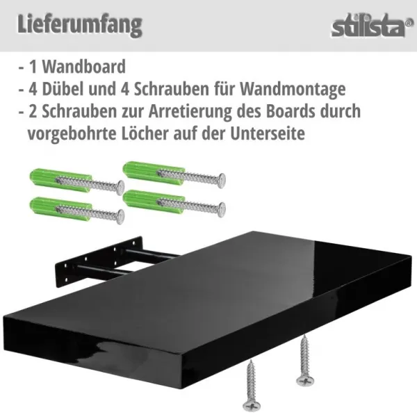STILISTA VOLATO 31071 Nástenná polica - tmavé drevo 90 cm