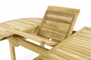 Divero 47195 Záhradný jedálenský stôl z tíkového dreva - 120/170 cm
