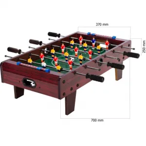 GamesPlanet® Mini stolný futbal s nožičkami, 70 x 37 x 25 cm, tm. drevo