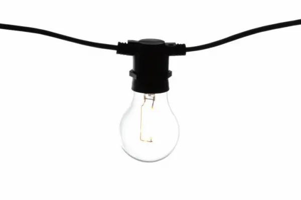 Záhradné párty osvetlenie LED - sklenené žiarovky - 5 m teplá biela