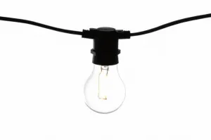 Záhradné párty osvetlenie LED - sklenené žiarovky - 5 m teplá biela