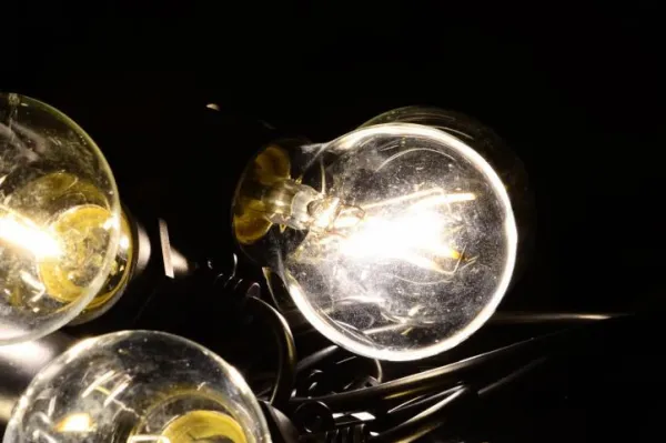 Záhradné párty osvetlenie LED - sklenené žiarovky - 5 m teplá biela