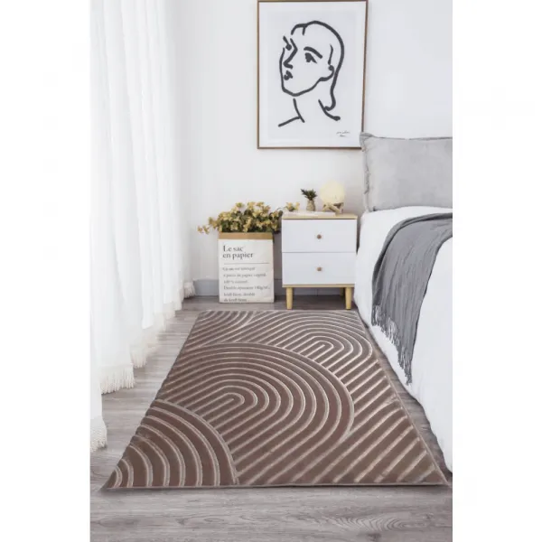 Koberec, svetlohnedá-sand, 75x100, LUVRE