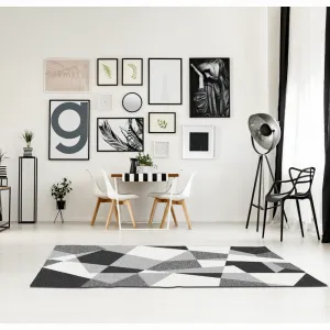 Koberec, čierna/sivá/biela, 57x90, SANAR