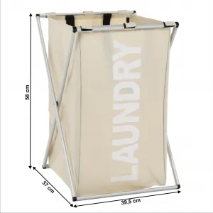 Látkový kôš na bielizeň, sivobéžová, LAUNDRY TYP 1