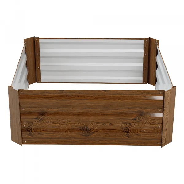 Vyvýšený záhon, hnedý, oceľ, NONKY TYP 3