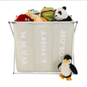 Látkový kôš na bielizeň, sivobéžová, LAUNDRY TYP 3
