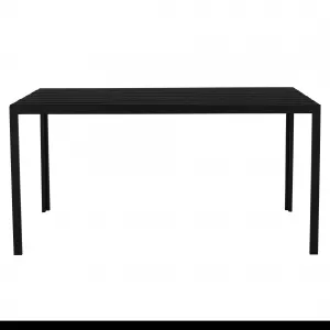 Záhradný stôl, 150 cm, čierna, ABELO