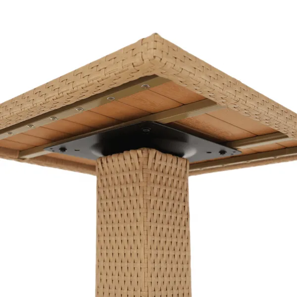 Záhradný jedálenský stôl, prírodná, ratan/mramor/Artwood, LADOL