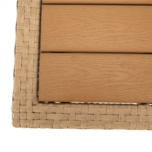 Záhradný jedálenský stôl, prírodná, ratan/mramor/Artwood, LADOL