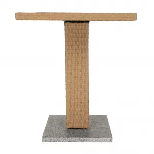 Záhradný jedálenský stôl, prírodná, ratan/mramor/Artwood, LADOL