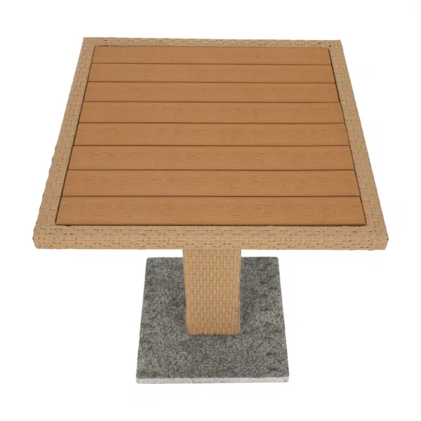 Záhradný jedálenský stôl, prírodná, ratan/mramor/Artwood, LADOL