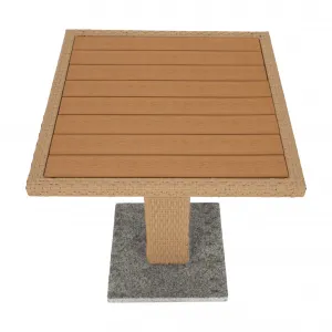 Záhradný jedálenský stôl, prírodná, ratan/mramor/Artwood, LADOL