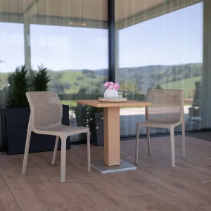 Záhradný jedálenský stôl, prírodná, ratan/mramor/Artwood, LADOL