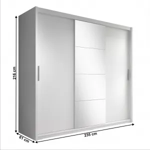 Skriňa s posuvnými dverami, biela, 235x216, CHIARA