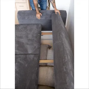 Extra priestranná pohovka, sivá/svetlosivá/béžová, GILEN BIG SOFA