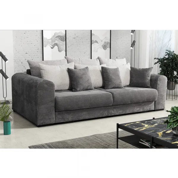 Extra priestranná pohovka, sivá/svetlosivá/béžová, GILEN BIG SOFA