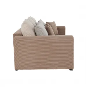 Extra priestranná pohovka, svetlohnedá/béžová/krémová, GILEN BIG SOFA