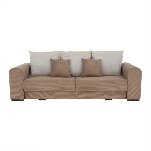 Extra priestranná pohovka, svetlohnedá/béžová/krémová, GILEN BIG SOFA