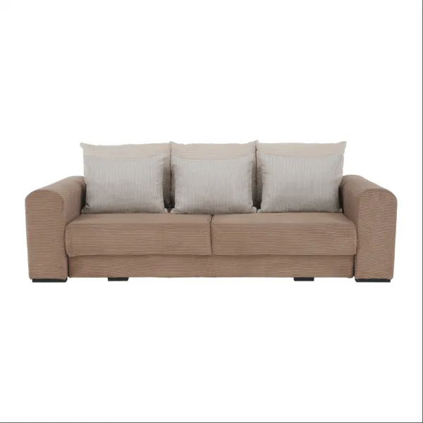 Extra priestranná pohovka, svetlohnedá/béžová/krémová, GILEN BIG SOFA