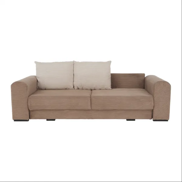 Extra priestranná pohovka, svetlohnedá/béžová/krémová, GILEN BIG SOFA