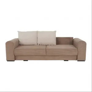 Extra priestranná pohovka, svetlohnedá/béžová/krémová, GILEN BIG SOFA
