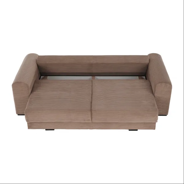 Extra priestranná pohovka, svetlohnedá/béžová/krémová, GILEN BIG SOFA