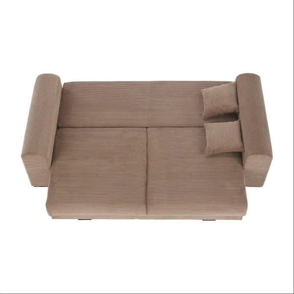 Extra priestranná pohovka, svetlohnedá/béžová/krémová, GILEN BIG SOFA
