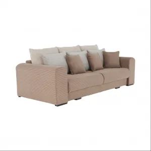 Extra priestranná pohovka, svetlohnedá/béžová/krémová, GILEN BIG SOFA