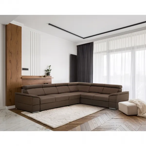 Sedacia súprava, látka sivohnedá Taupe, SEGORIA LUX