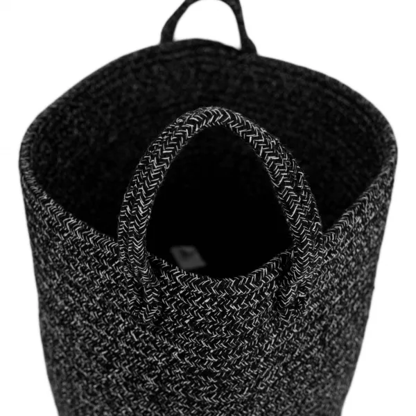 TEMPO-KONDELA TIAGON, pletený kôš, čierna, 30x26 cm