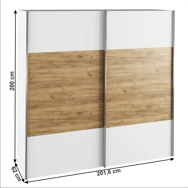 Spálňový komplet (posteľ 160x200 cm), biela/dub artisan, GABRIELA NEW