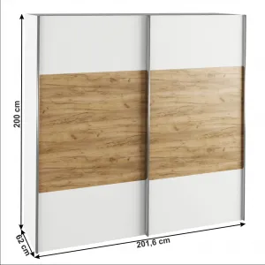 Spálňový komplet (posteľ 160x200 cm), biela/dub artisan, GABRIELA NEW