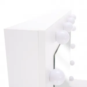 Toaletný stolík s LED osvetlením, biela, LEDIO