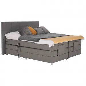 Elektrická polohovacia posteľ, boxspring, sivá, 160x200, MURKO NEW