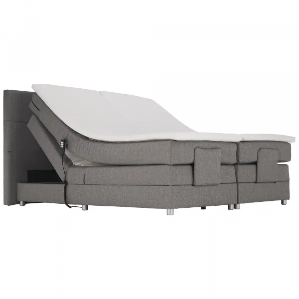 Elektrická polohovacia posteľ, boxspring, sivá, 160x200, MURKO NEW