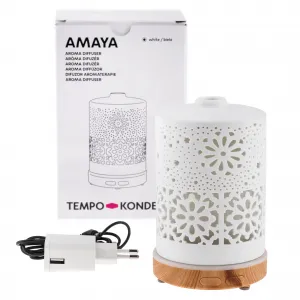 Aróma difuzér/zvlhčovač, biely/prírodný, AMAYA