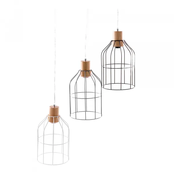 Visiaca lampa, čierna/kov, ASTOK