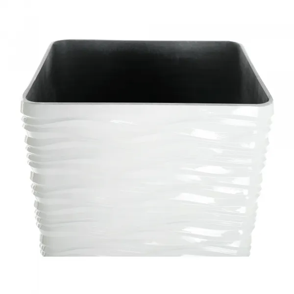 Kvetináč, plast, biela, BENEL