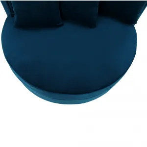 Okrúhle kreslo, Velvet látka modrá, SALOTO