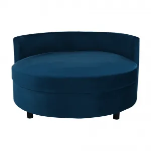 Okrúhle kreslo, Velvet látka modrá, SALOTO