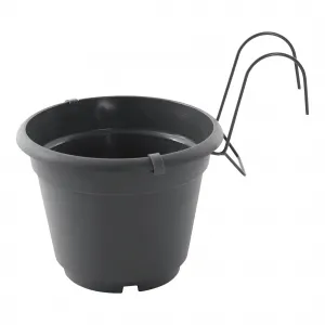 Závesný kvetináč, plast, sivá, DIGAL