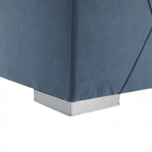 Boxspringová posteľ, jednolôžko, modrá, 90x200, ľavá, PAXTON