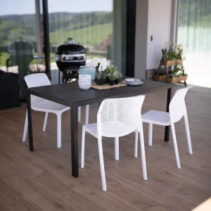 Stohovateľná stolička, biela/plast, LARKA