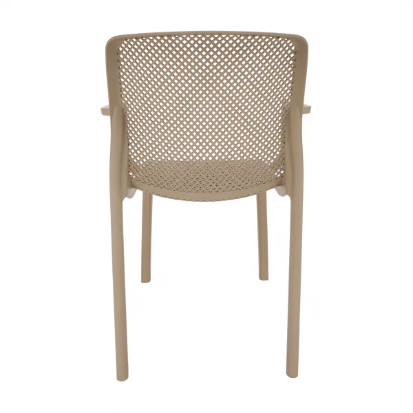 Stohovateľná stolička, sivohnedá taupe/plast, FRENIA