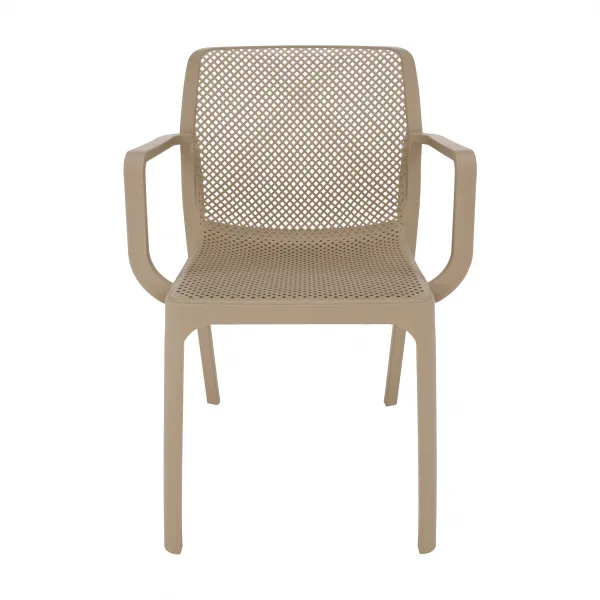 Stohovateľná stolička, sivohnedá taupe/plast, FRENIA
