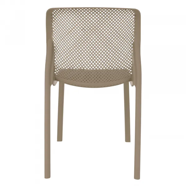 Stohovateľná stolička, sivohnedá taupe/plast, LARKA