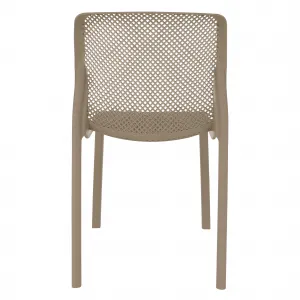 Stohovateľná stolička, sivohnedá taupe/plast, LARKA